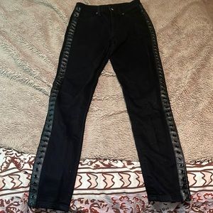 Black jeans with side detail